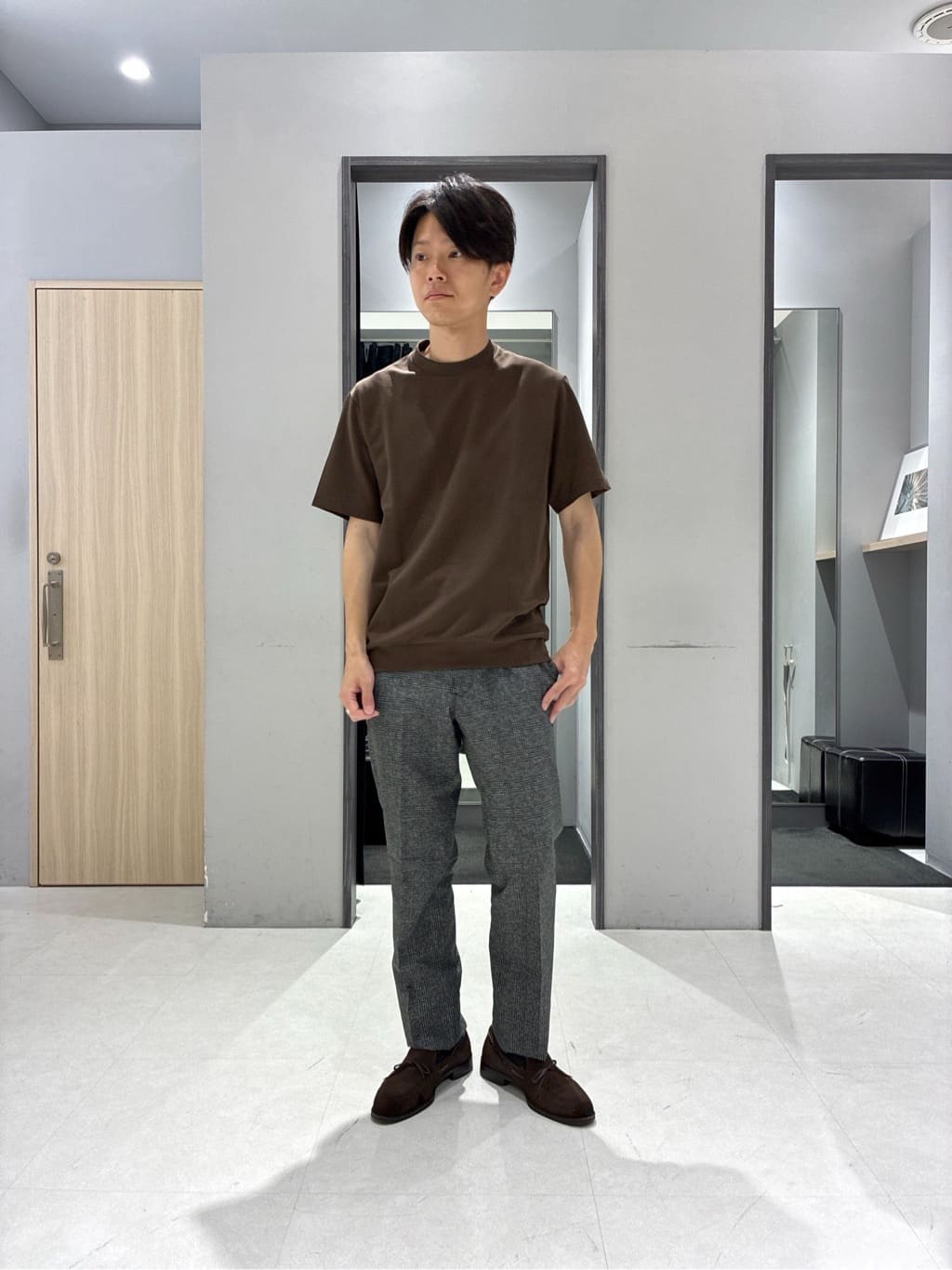 わいずみさんの「TAKEO KIKUCHI｜【抗菌防臭】COOL DOTS（R）ドビープリント ジャケット」を使ったコーディネート