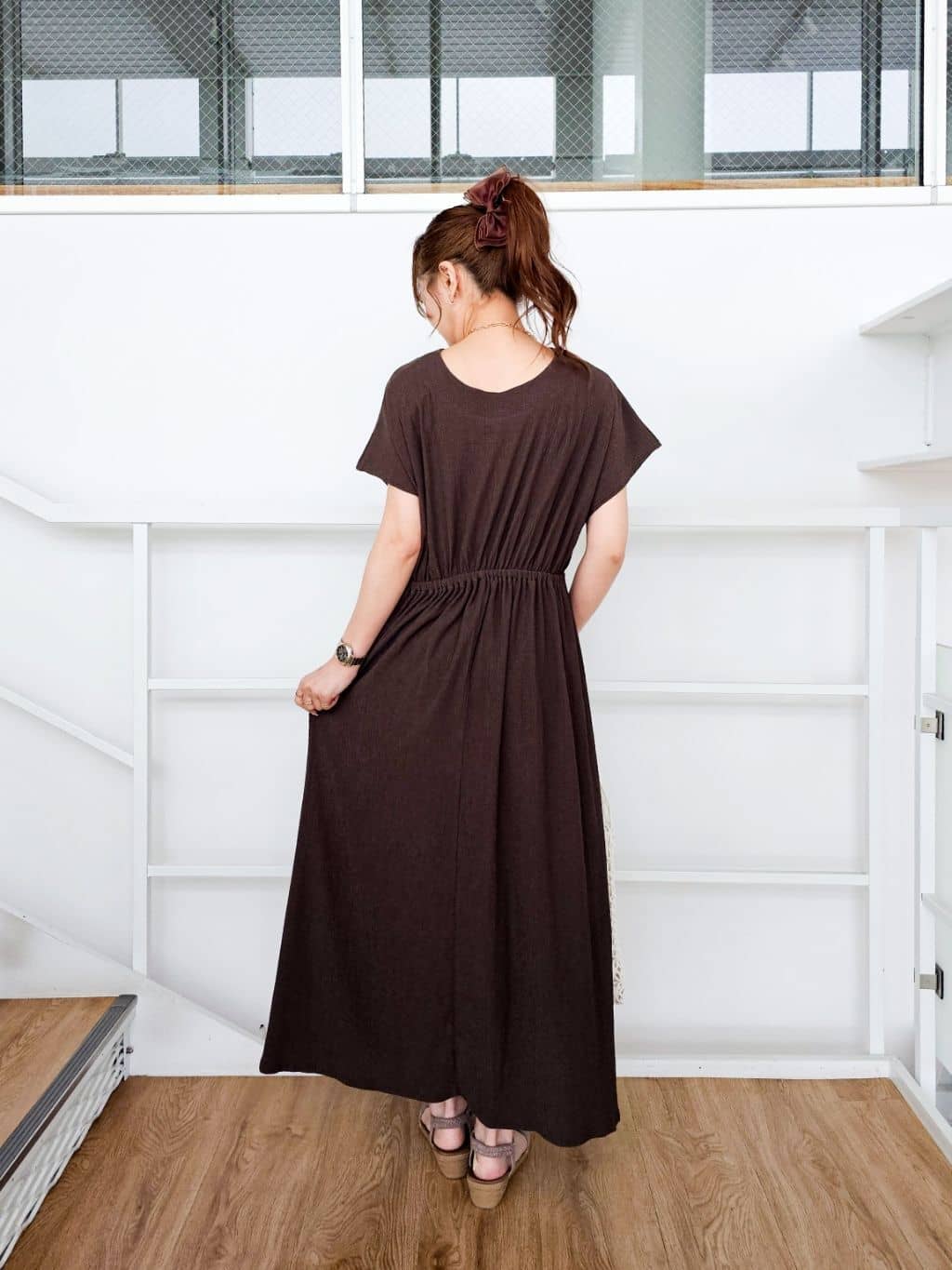 ゆゆさんの「SHOO･LA･RUE｜【前後2WAY】さらりと大人上品に 楊柳フレンチワンピース」を使ったコーディネート