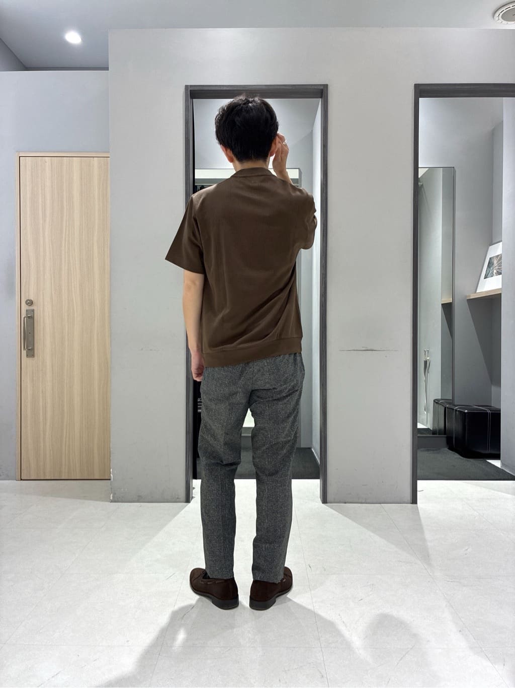 わいずみさんの「TAKEO KIKUCHI｜【抗菌防臭】COOL DOTS（R）ドビープリント ジャケット」を使ったコーディネート