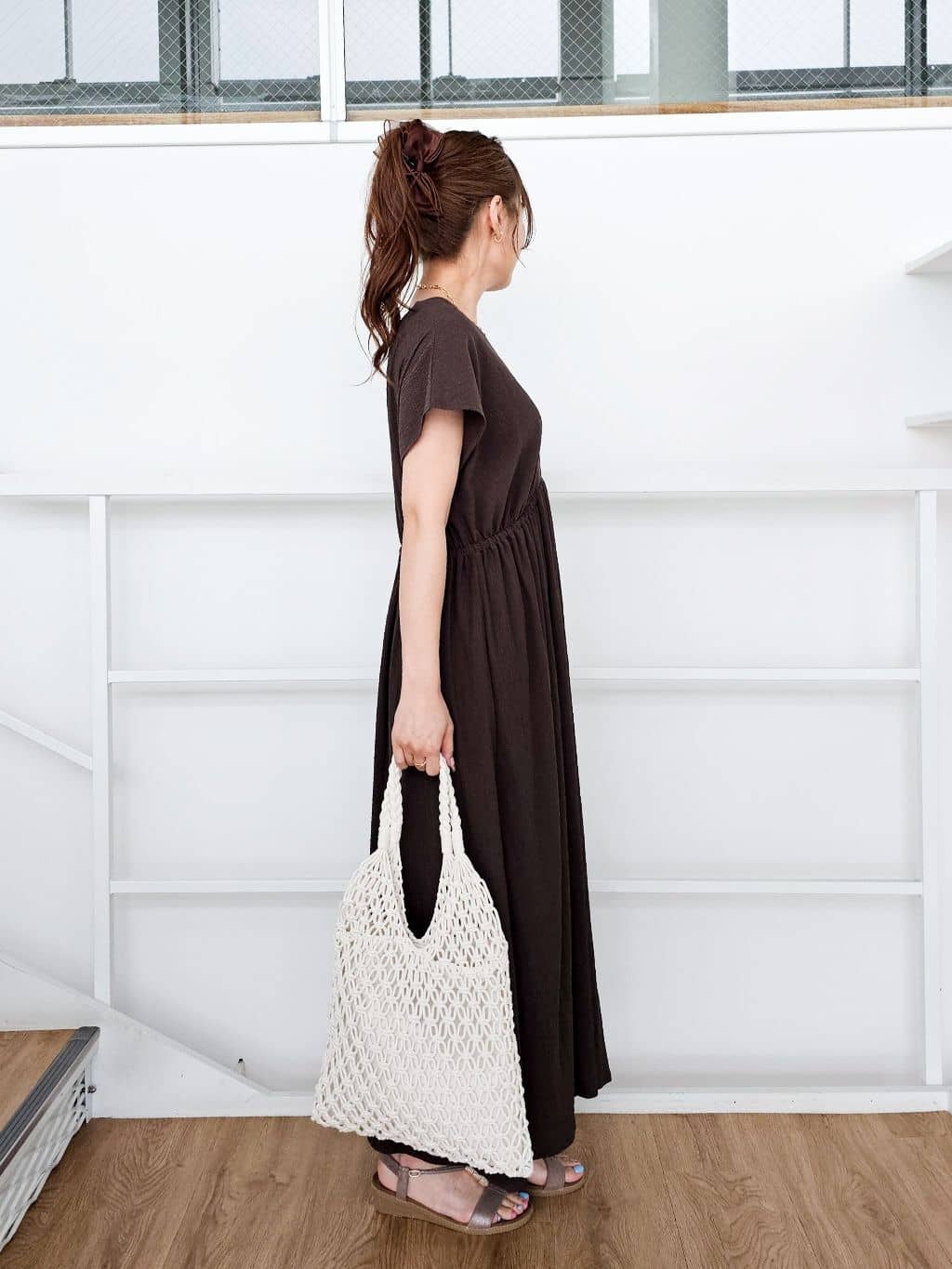 ゆゆさんの「SHOO･LA･RUE｜【前後2WAY】さらりと大人上品に 楊柳フレンチワンピース」を使ったコーディネート