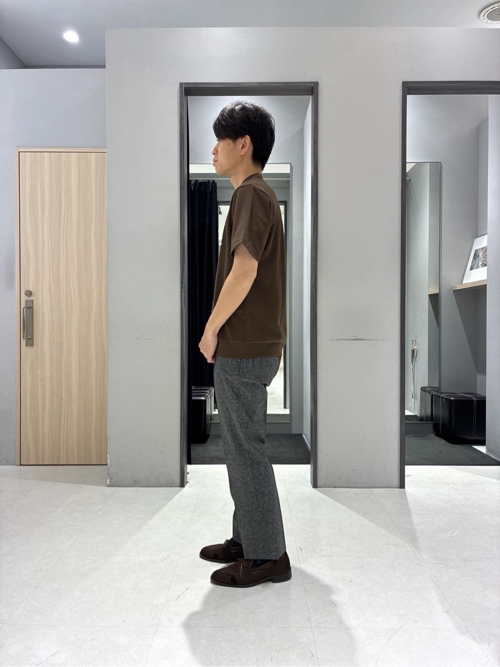 わいずみさんの「TAKEO KIKUCHI｜【抗菌防臭】COOL DOTS（R）ドビープリント ジャケット」を使ったコーディネート
