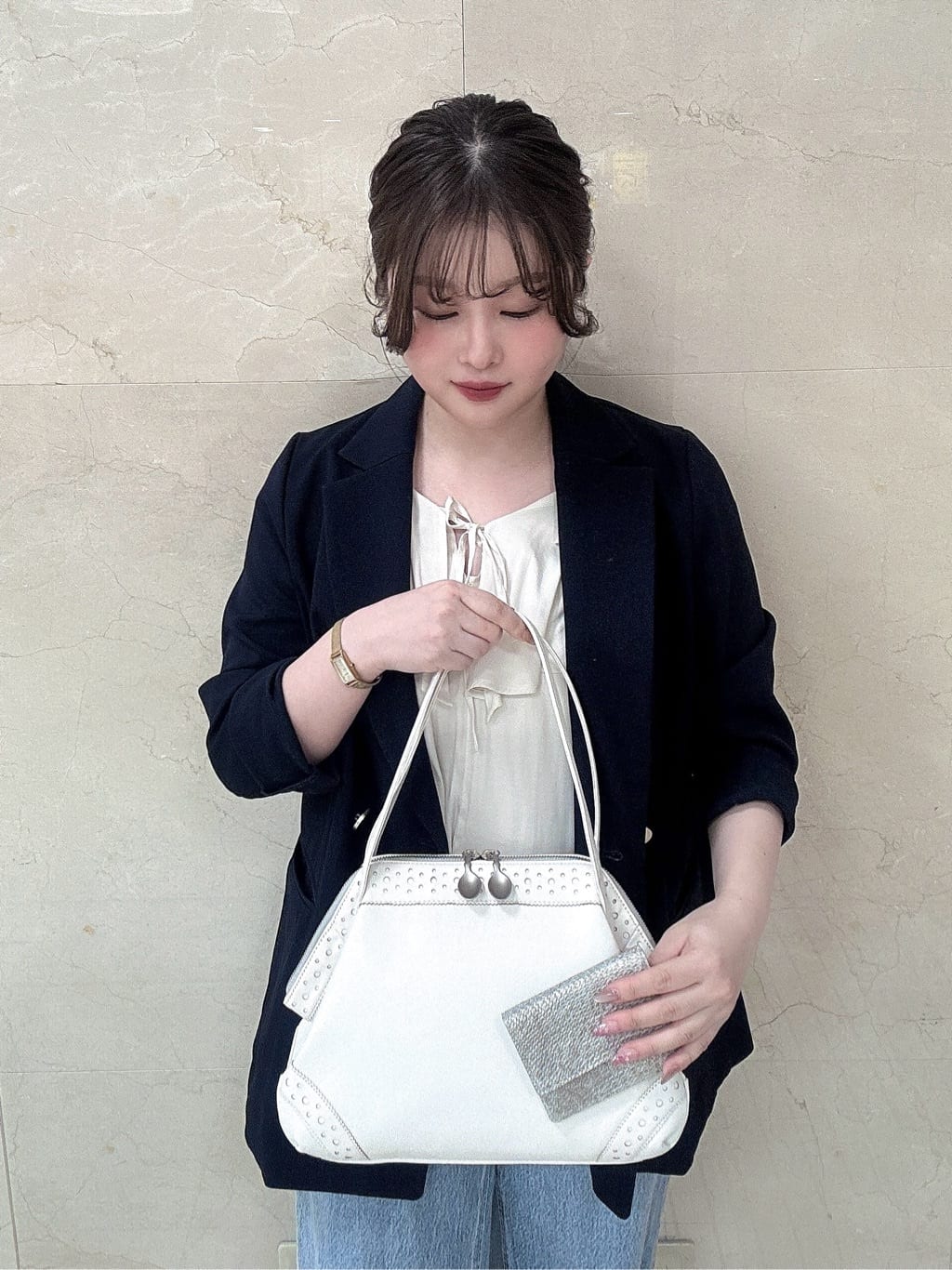 mさんの「HIROKO HAYASHI｜VELENO（ヴェレーノ）ミニボストンバッグ」を使ったコーディネート