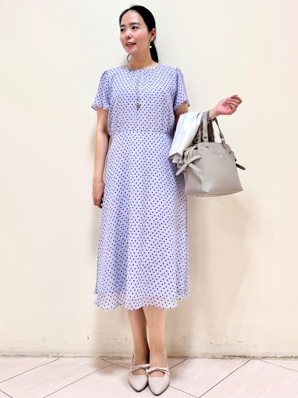 rincoさんの「Reflect｜◆【夏SALE／WEB先行カラーあり／マシンウォッシュ可】コツキ幾何柄ワンピース」を使ったコーディネート