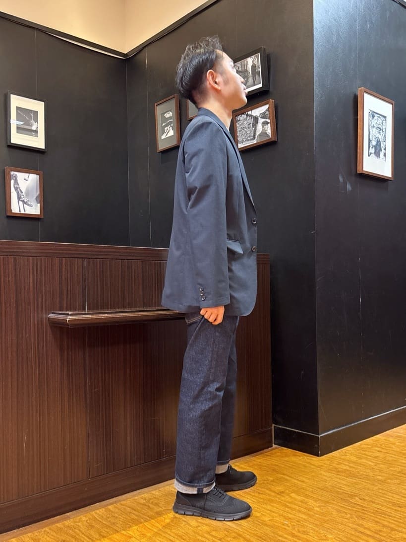 KEIさんの「TAKEO KIKUCHI｜【抗菌防臭】COOL DOTS（R）ドビープリント ジャケット」を使ったコーディネート