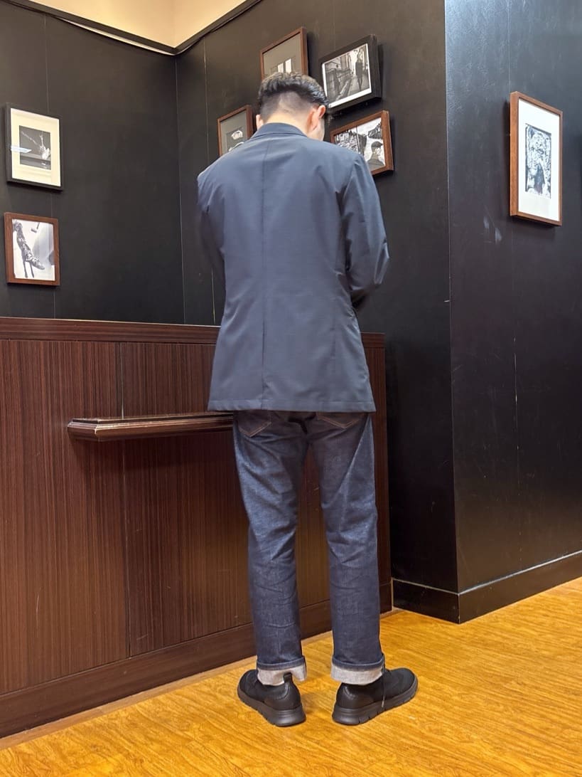 KEIさんの「TAKEO KIKUCHI｜【抗菌防臭】COOL DOTS（R）ドビープリント ジャケット」を使ったコーディネート