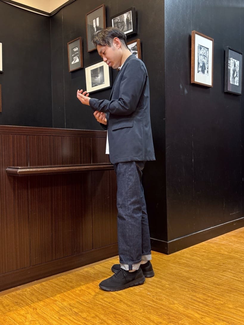 KEIさんの「TAKEO KIKUCHI｜【抗菌防臭】COOL DOTS（R）ドビープリント ジャケット」を使ったコーディネート