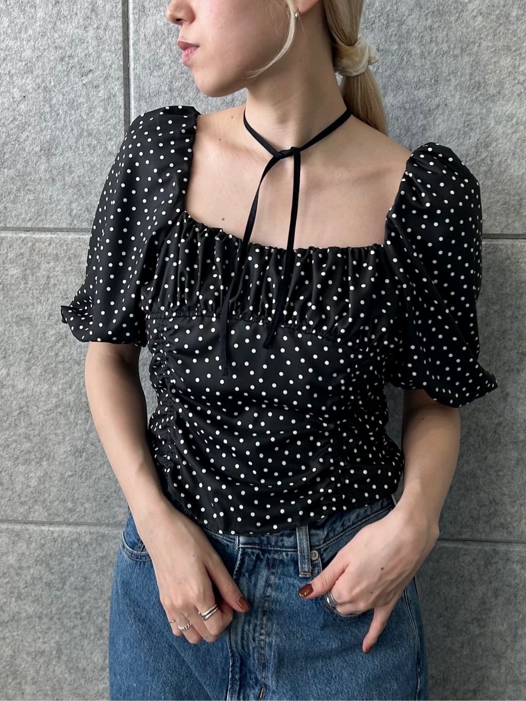 honoka Aさんの「CODE A｜polka dot blouse」を使ったコーディネート