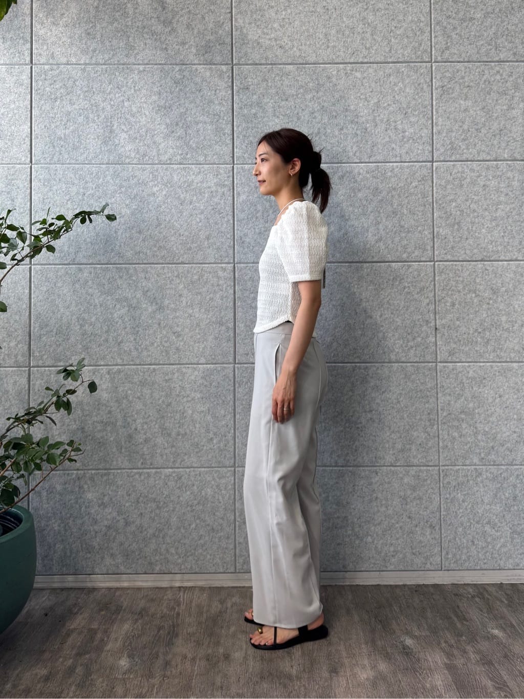 uchi__yamaさんの「CODE A｜gather puff jersey tops」を使ったコーディネート