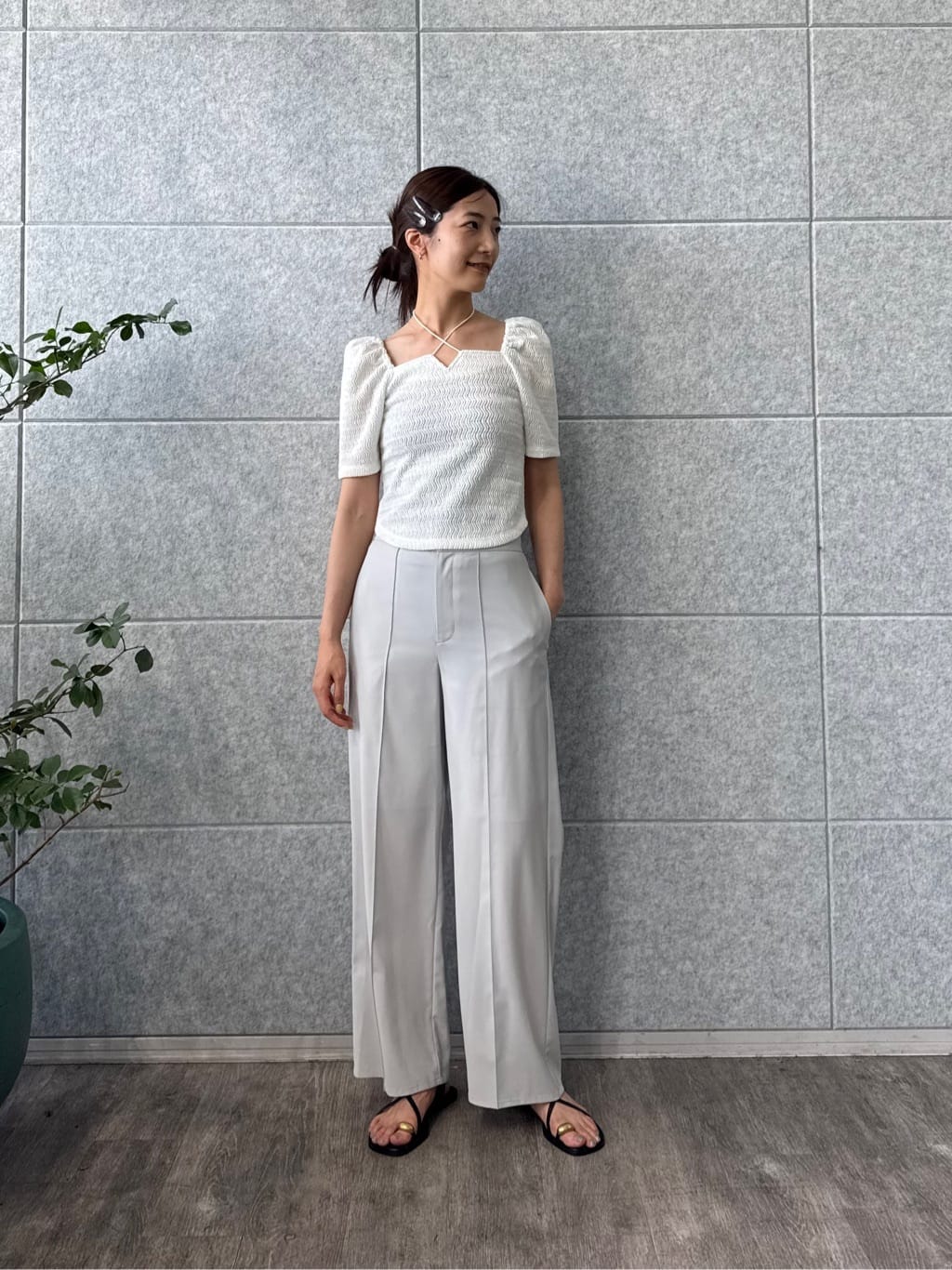 uchi__yamaさんの「CODE A｜gather puff jersey tops」を使ったコーディネート