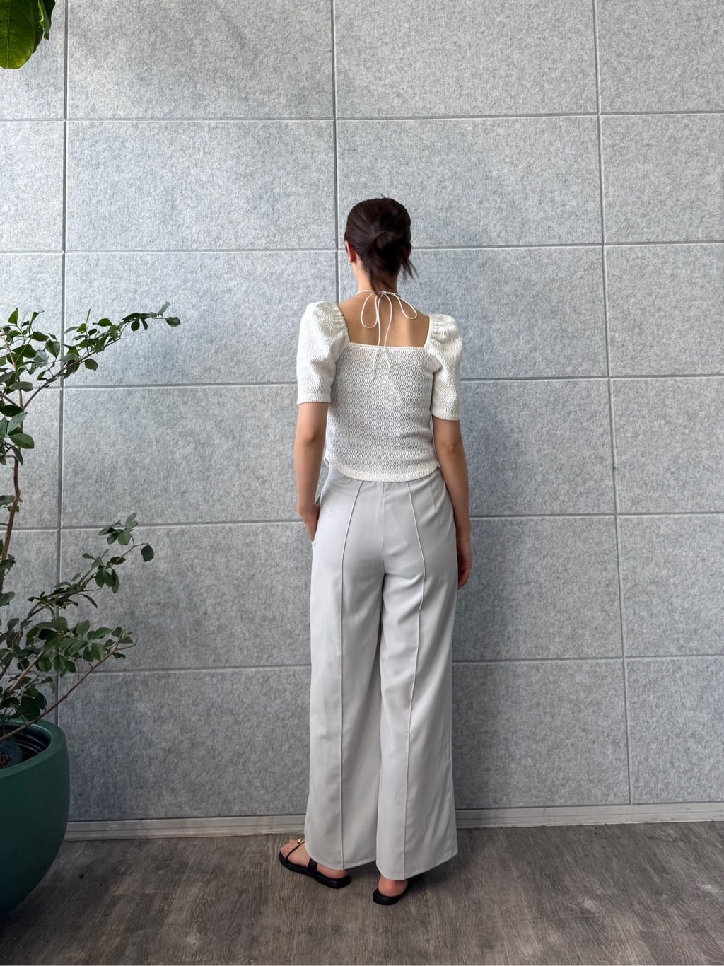 uchi__yamaさんの「CODE A｜gather puff jersey tops」を使ったコーディネート