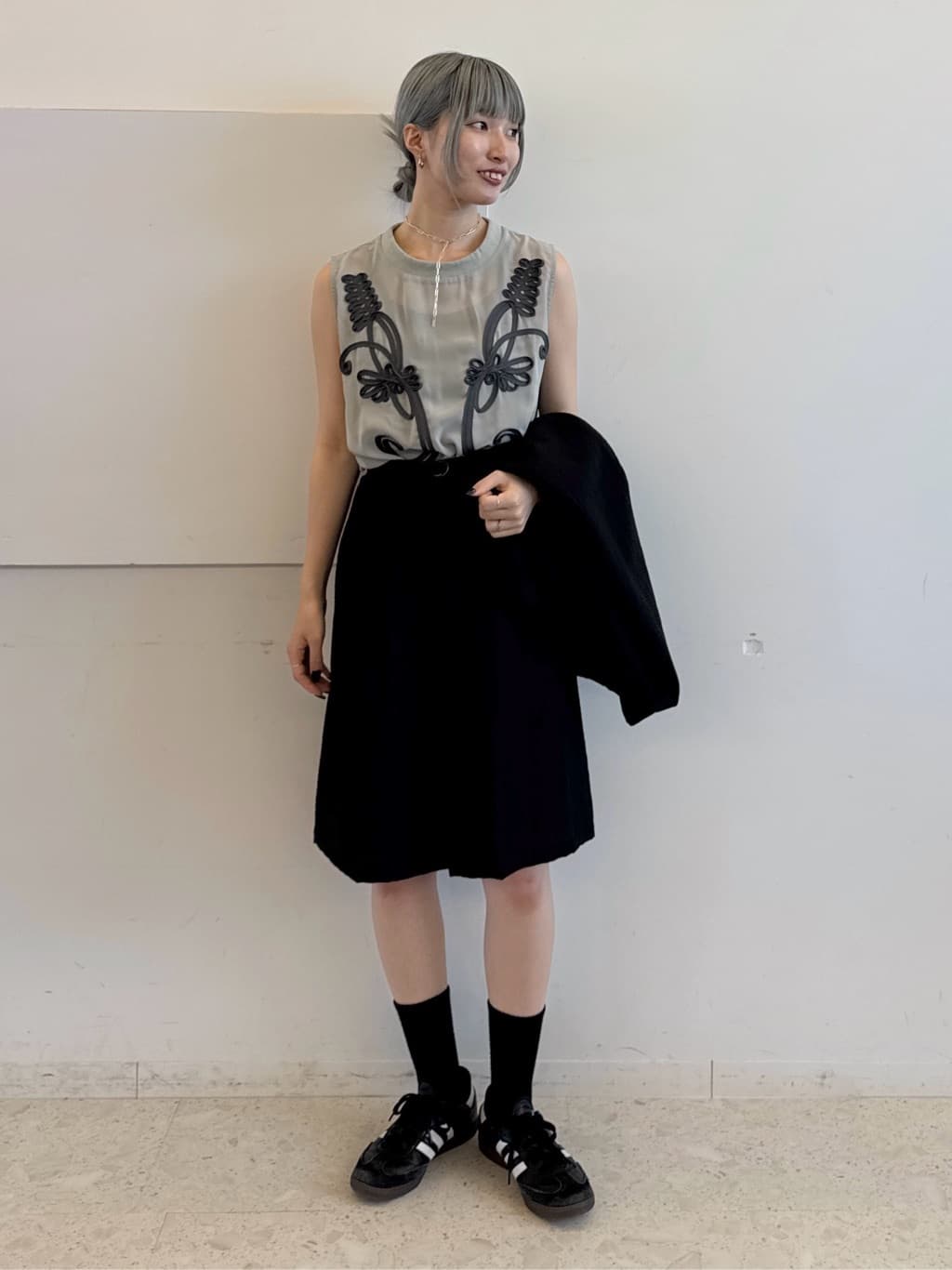 omaさんの「THE SHOP TK｜◆リネン混半袖テーラージャケット【洗える/セットアップ可】」を使ったコーディネート