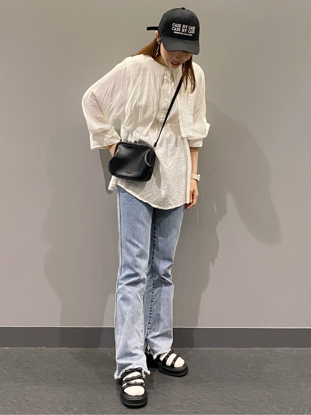 hiraさんの「ESPERANZA｜3連リボンバレエコアサンダル」を使ったコーディネート