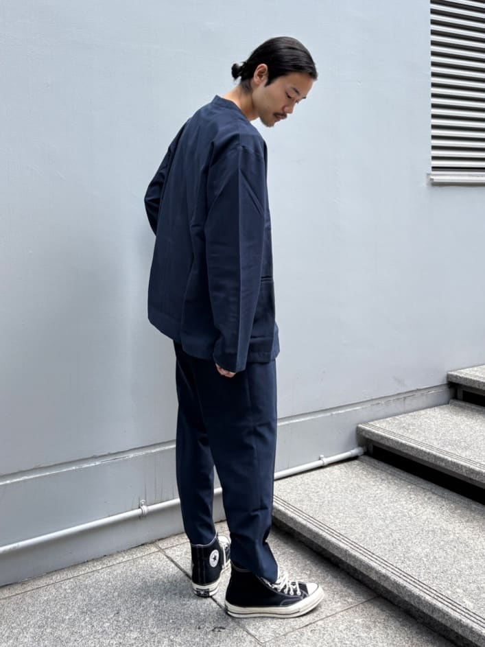 北浦歩大さんの「tk.TAKEO KIKUCHI｜◆【WEB限定 マシンウォッシャブル】機能性エアリードライノーカラーセットアップ/ノーカラージャケッ」を使ったコーディネート