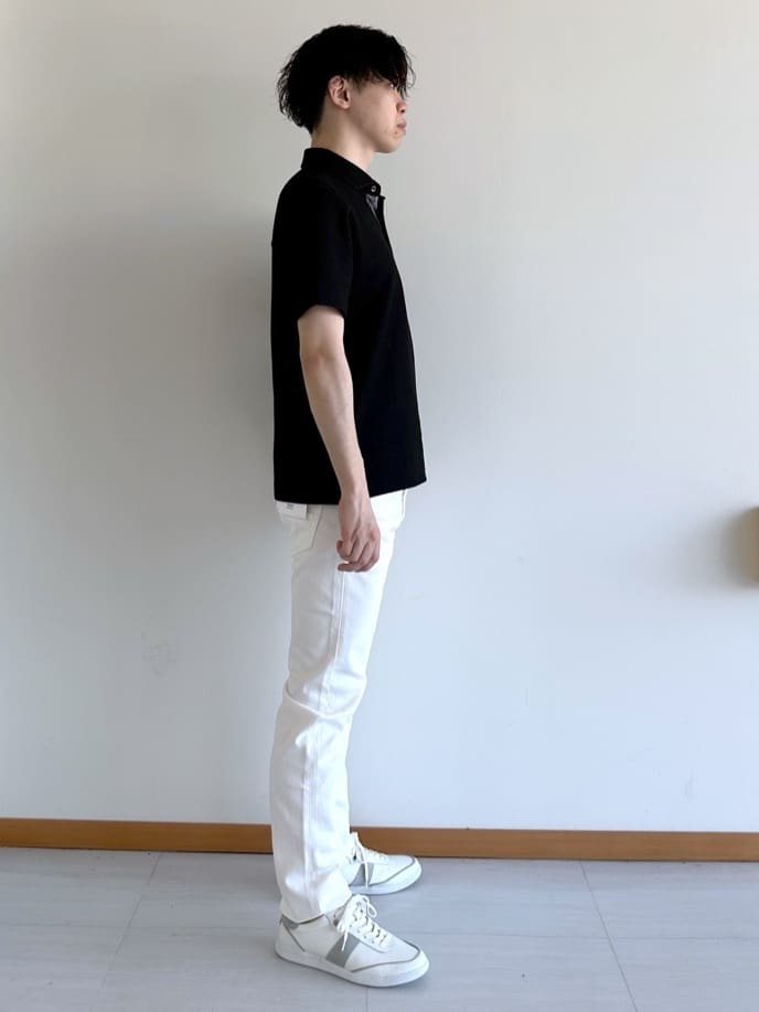 イッシーさんの「TAKEO KIKUCHI｜【抗菌防臭／9色5サイズ展開】ハニカムメランジ ポロシャツ」を使ったコーディネート