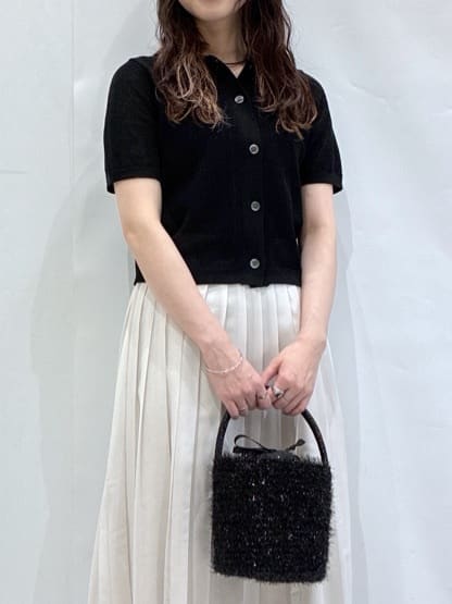 komaさんの「OPAQUE.CLIP｜◆《CLASSY掲載》透かし編みポロニット【洗濯機洗い可】」を使ったコーディネート