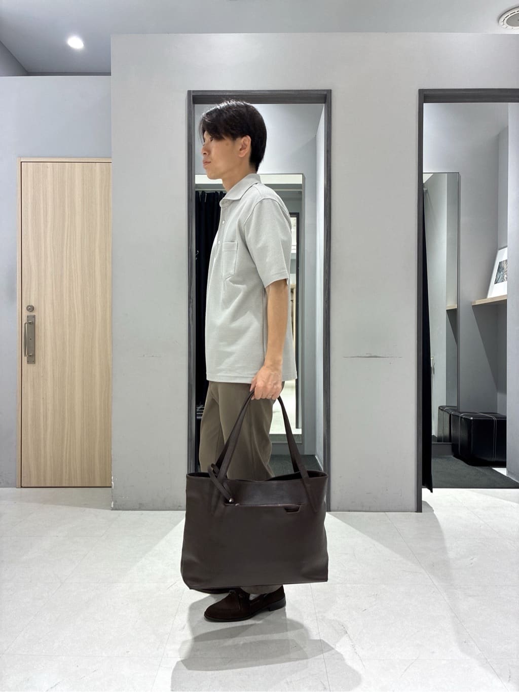 わいずみさんの「TAKEO KIKUCHI｜【抗菌防臭／9色5サイズ展開】ハニカムメランジ ポロシャツ」を使ったコーディネート
