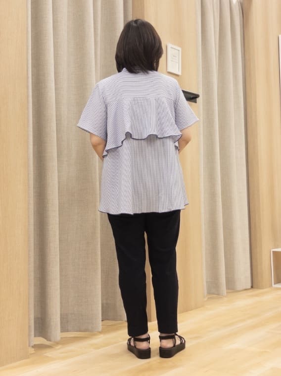 ゆみさんの「grove｜【冷感】サマーハイパーストレッチテーパードパンツ」を使ったコーディネート