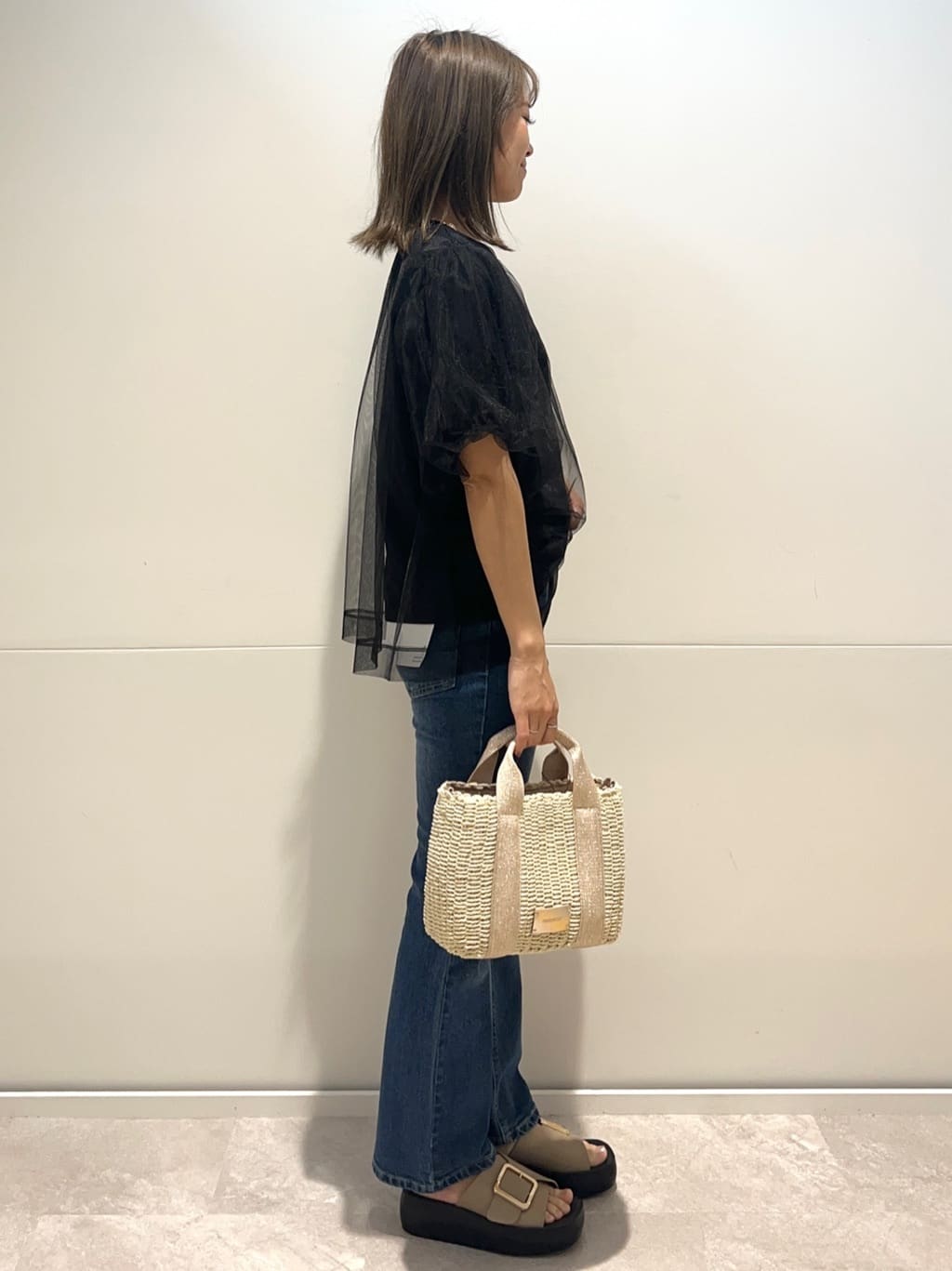 meeさんの「OPAQUE.CLIP｜◆チュールレイヤードトップス【洗濯機洗い可】」を使ったコーディネート
