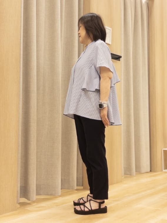 ゆみさんの「grove｜【冷感】サマーハイパーストレッチテーパードパンツ」を使ったコーディネート