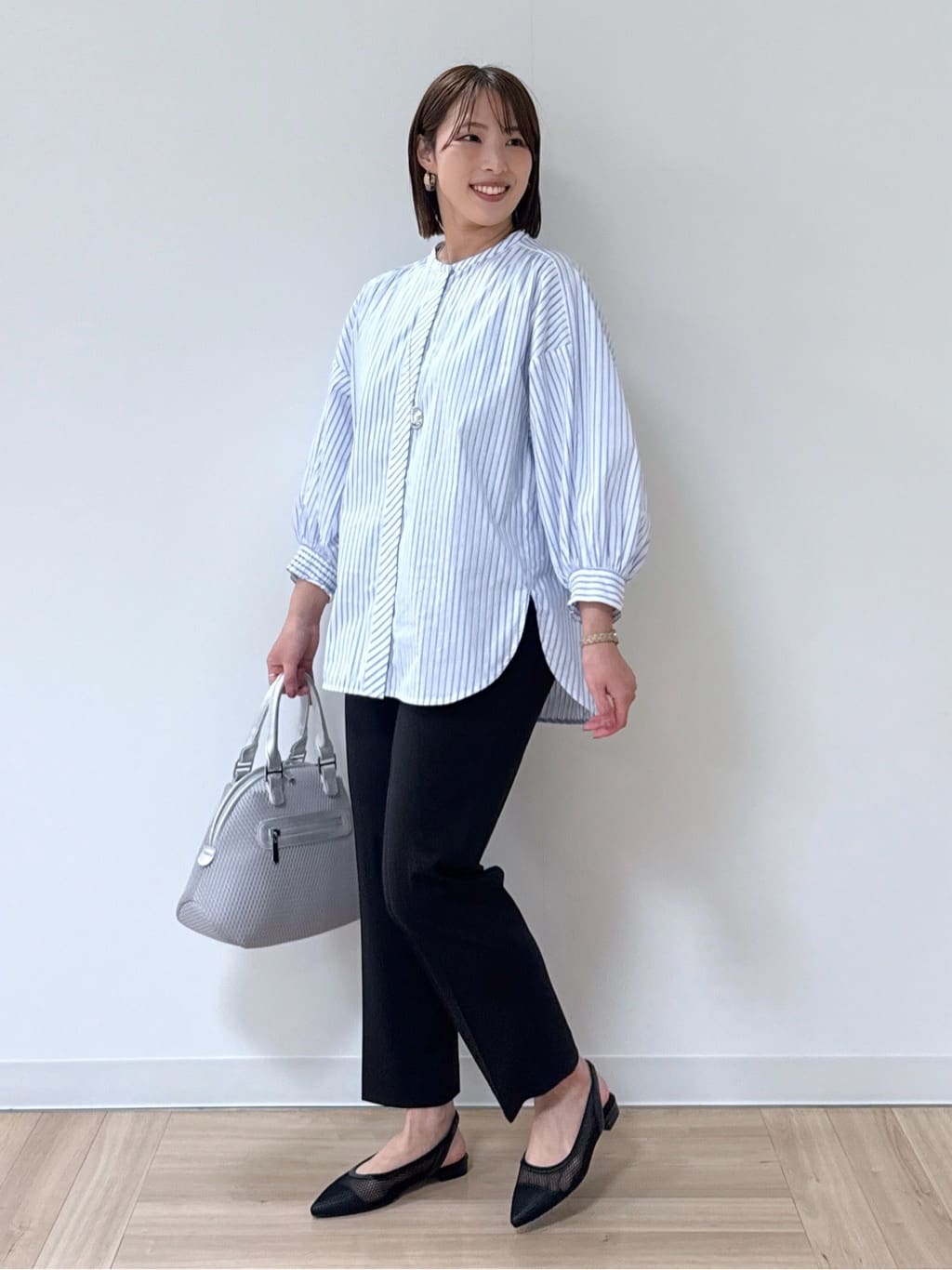 amiさんの「Reflect｜◆【夏SALE／E‐QUALITY／手洗い可】ストライプシャツ」を使ったコーディネート