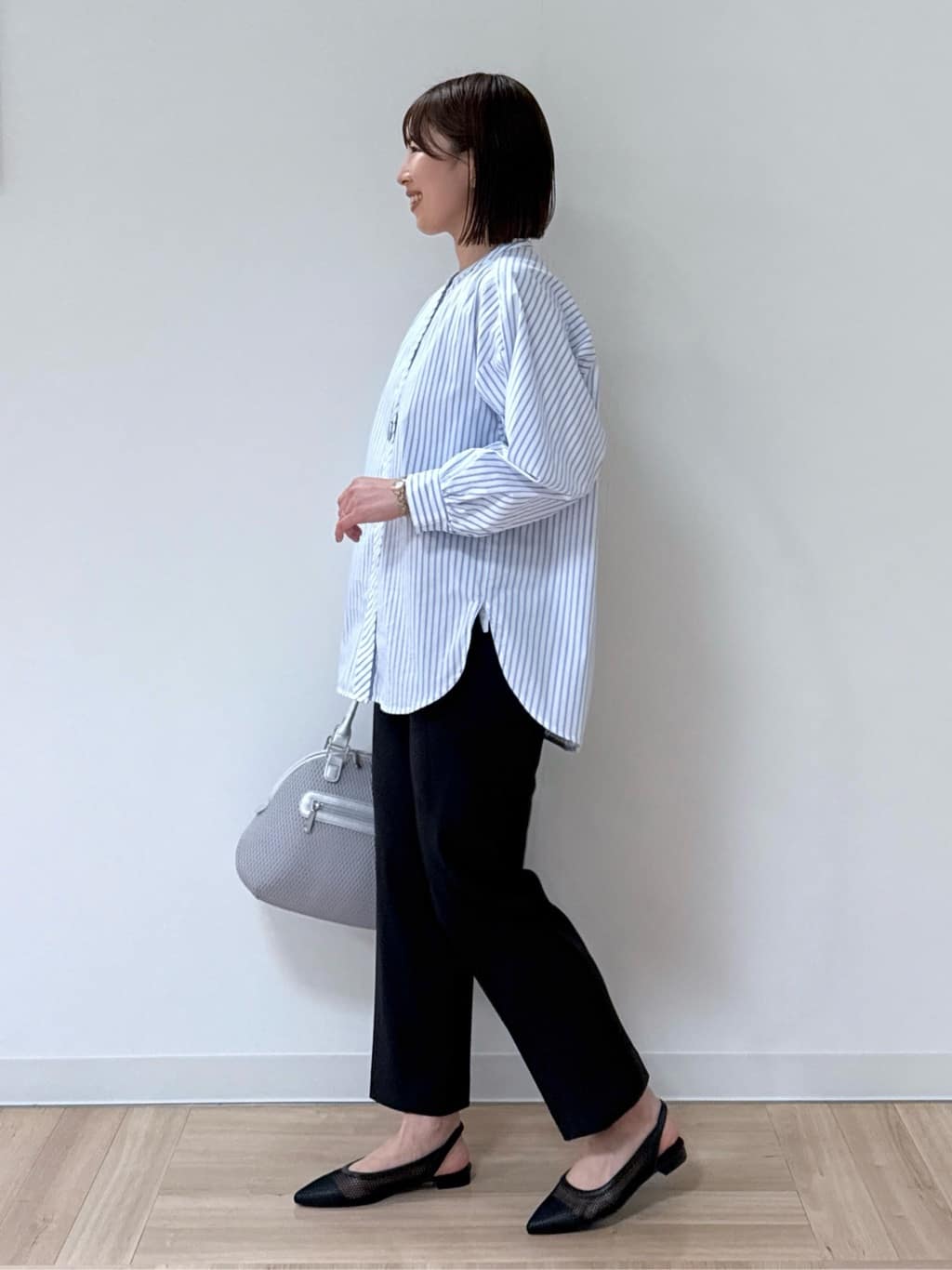 amiさんの「Reflect｜◆【夏SALE／E‐QUALITY／手洗い可】ストライプシャツ」を使ったコーディネート