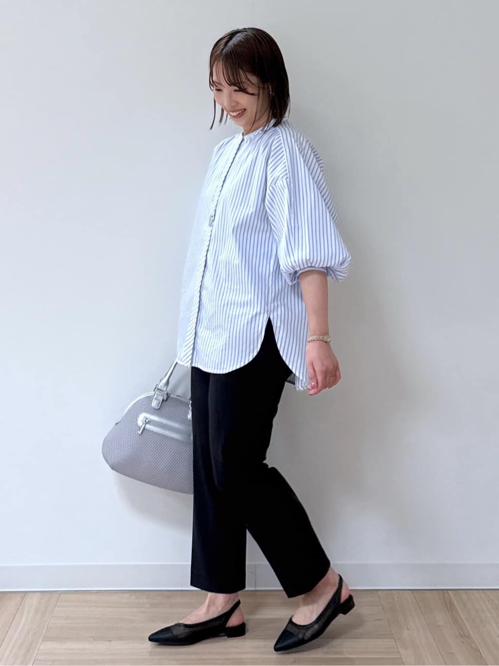 amiさんの「Reflect｜◆【夏SALE／E‐QUALITY／手洗い可】ストライプシャツ」を使ったコーディネート