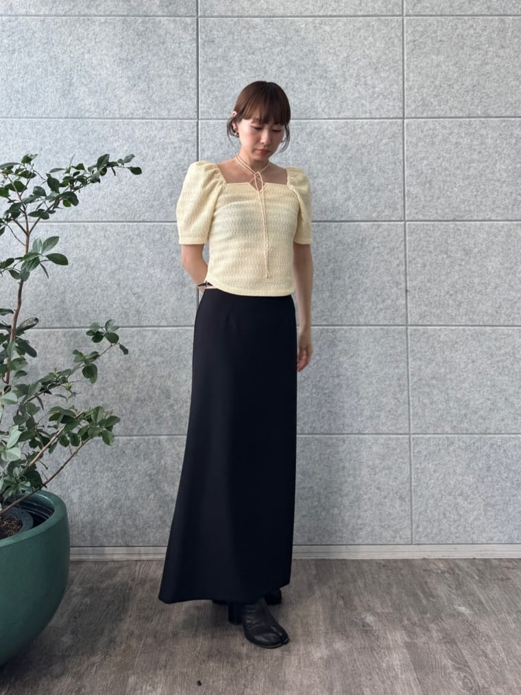 designer yukaさんの「CODE A｜gather puff jersey tops」を使ったコーディネート