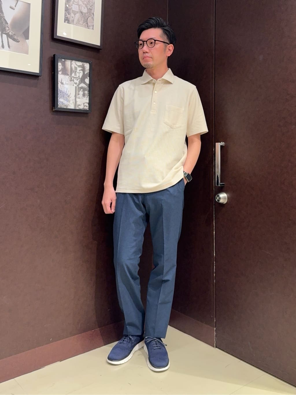 shuheiさんの「TAKEO KIKUCHI｜【抗菌防臭／9色5サイズ展開】ハニカムメランジ ポロシャツ」を使ったコーディネート