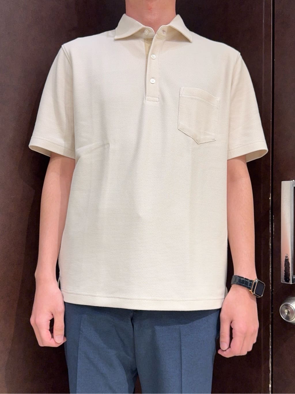shuheiさんの「TAKEO KIKUCHI｜【抗菌防臭／9色5サイズ展開】ハニカムメランジ ポロシャツ」を使ったコーディネート