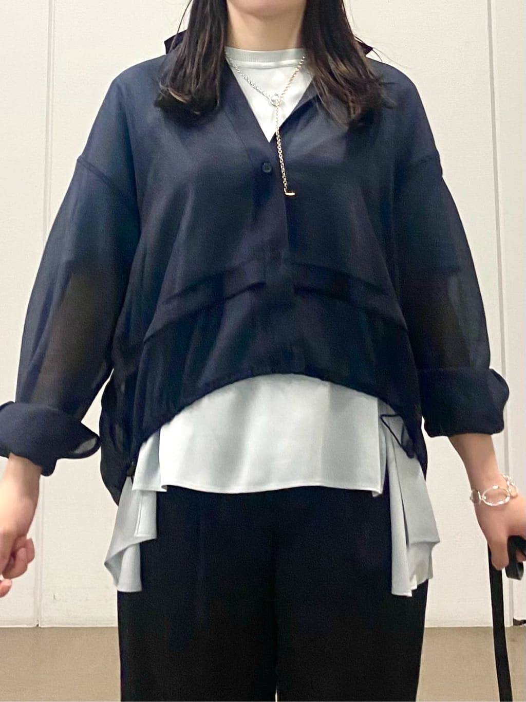 misakiさんの「INDIVI｜【バックシャン】デザインTブラウス」を使ったコーディネート