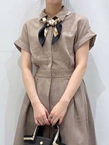 komaさんの「OPAQUE.CLIP｜◆リネンライクシャツワンピース【洗濯機洗い可／吸水速乾／接触冷感】」を使ったコーディネート