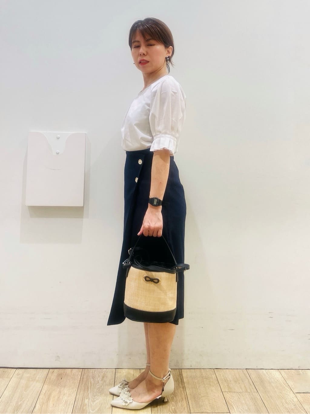 YUKOさんの「index｜ストライプジャージタックスリーブトップス【吸水速乾／洗濯機洗い可】」を使ったコーディネート