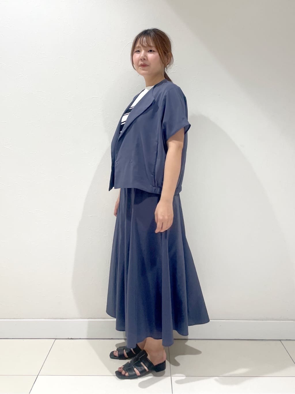 YUUKIさんの「INDIVI｜◆【通気性◎撥水／UVケア】フレンチスリーブ ブラウスライクジャケット」を使ったコーディネート