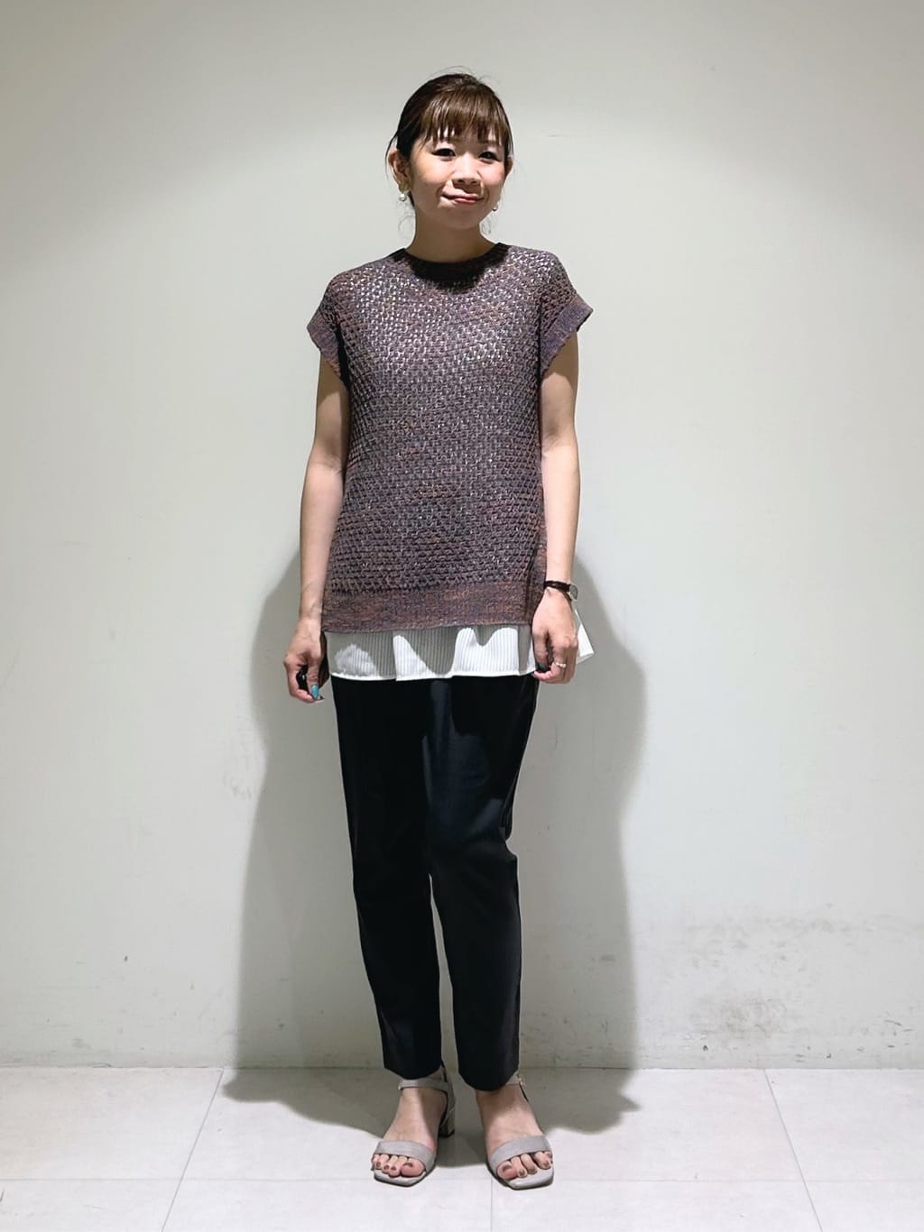 tsuyuさんの「INDIVI｜【洗える／レイヤードにも活躍】ペプラムインナートップス」を使ったコーディネート