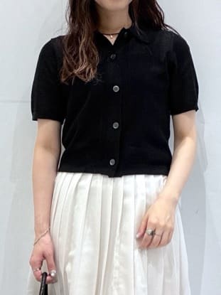 komaさんの「OPAQUE.CLIP｜◆《CLASSY掲載》透かし編みポロニット【洗濯機洗い可】」を使ったコーディネート