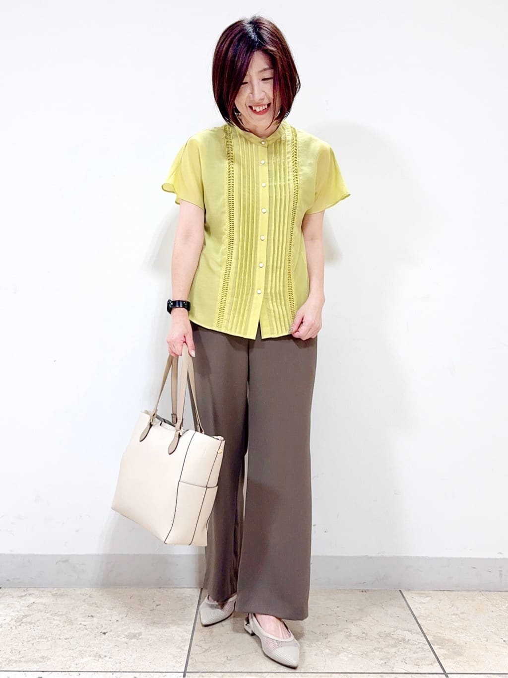kaeさんの「Reflect｜◆【選べる7色◎／手洗い可】フロントピンタックデザインブラウス」を使ったコーディネート
