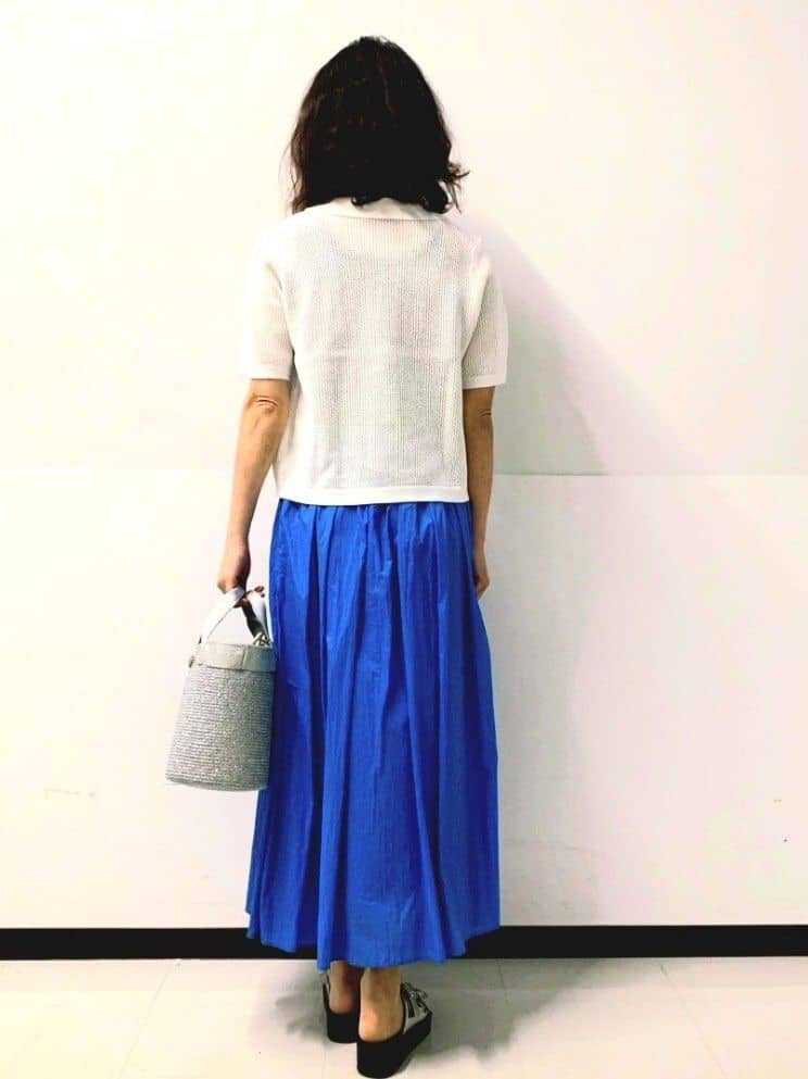 くまみさんの「OPAQUE.CLIP｜◆《CLASSY掲載》透かし編みポロニット【洗濯機洗い可】」を使ったコーディネート