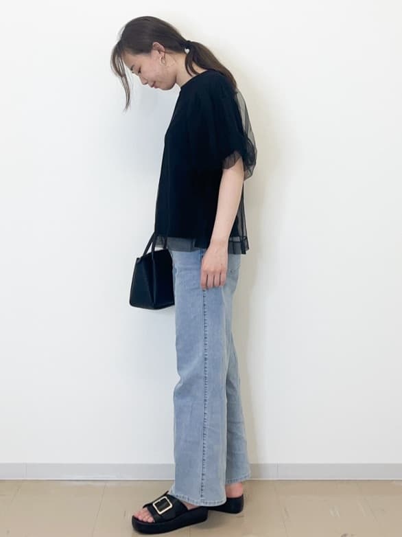 miyuuさんの「OPAQUE.CLIP｜◆チュールレイヤードトップス【洗濯機洗い可】」を使ったコーディネート