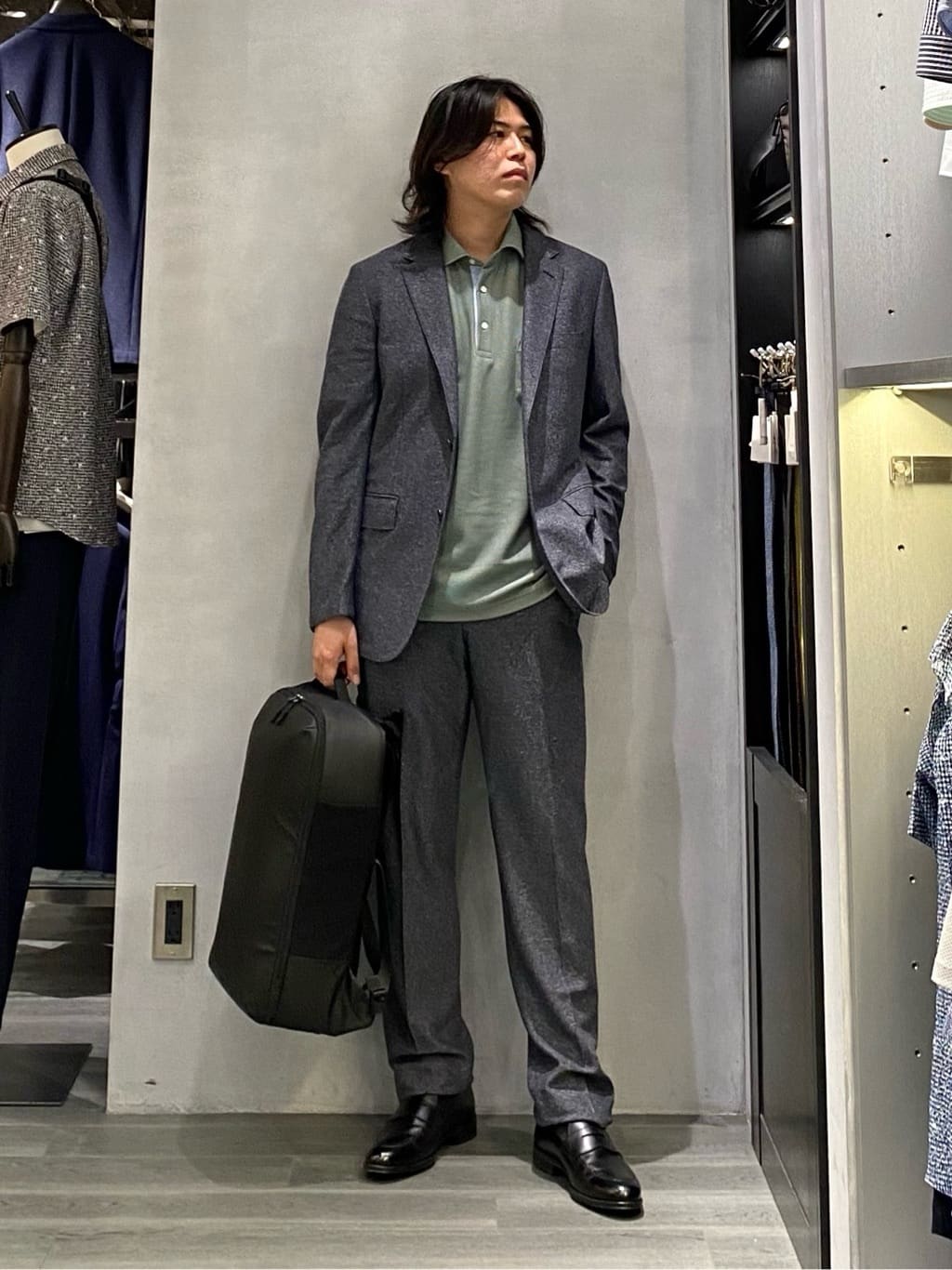nishiさんの「TAKEO KIKUCHI｜【抗菌防臭／9色5サイズ展開】ハニカムメランジ ポロシャツ」を使ったコーディネート