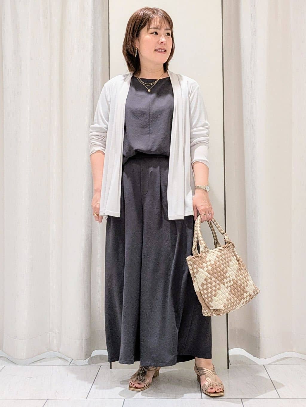 Onumaさんの「UNTITLED｜◆【接触冷感/UV機能/遮熱】ジャージカーディガン」を使ったコーディネート