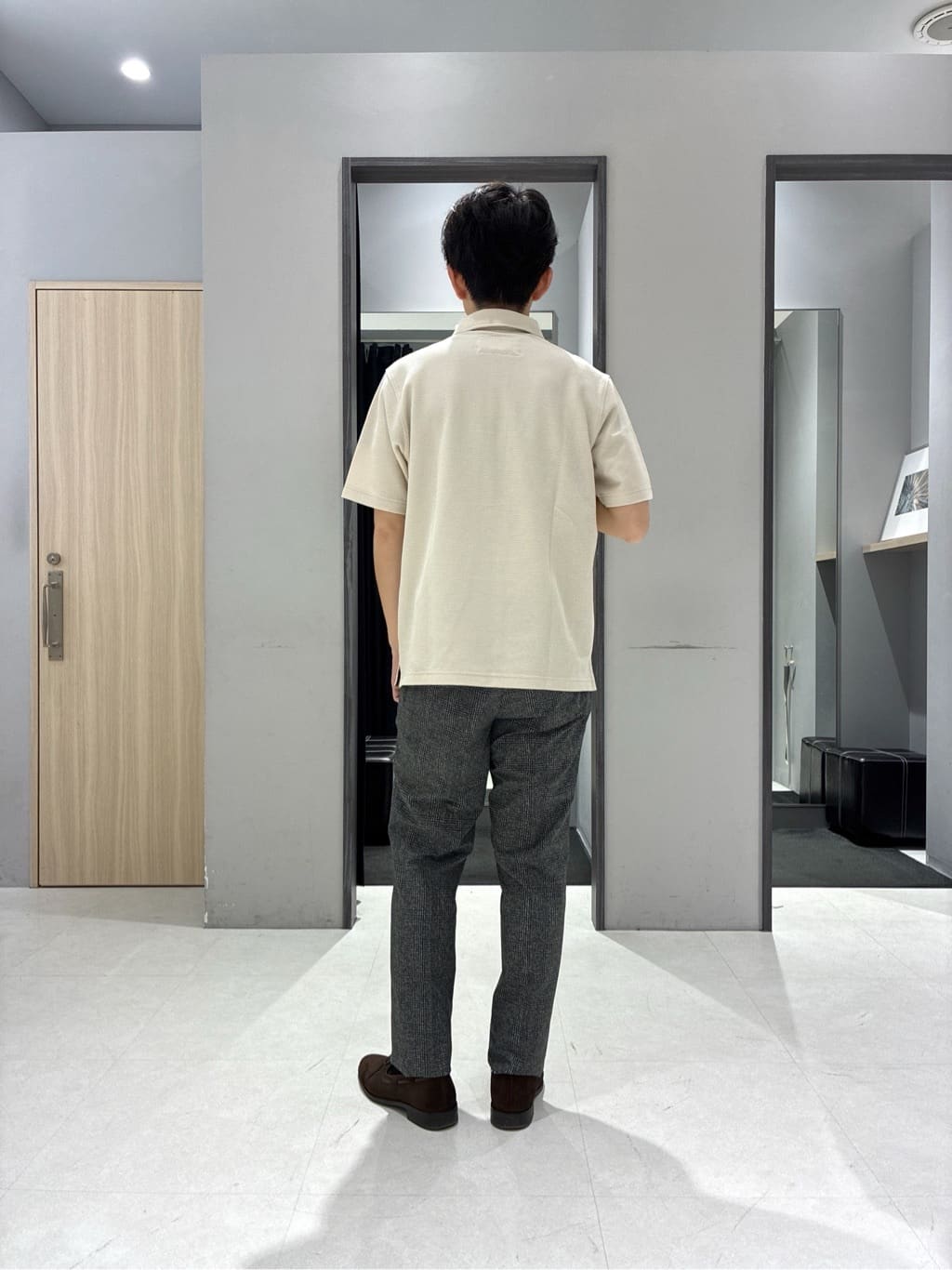 わいずみさんの「TAKEO KIKUCHI｜【抗菌防臭】COOL DOTS（R）ドビープリント ジャケット」を使ったコーディネート