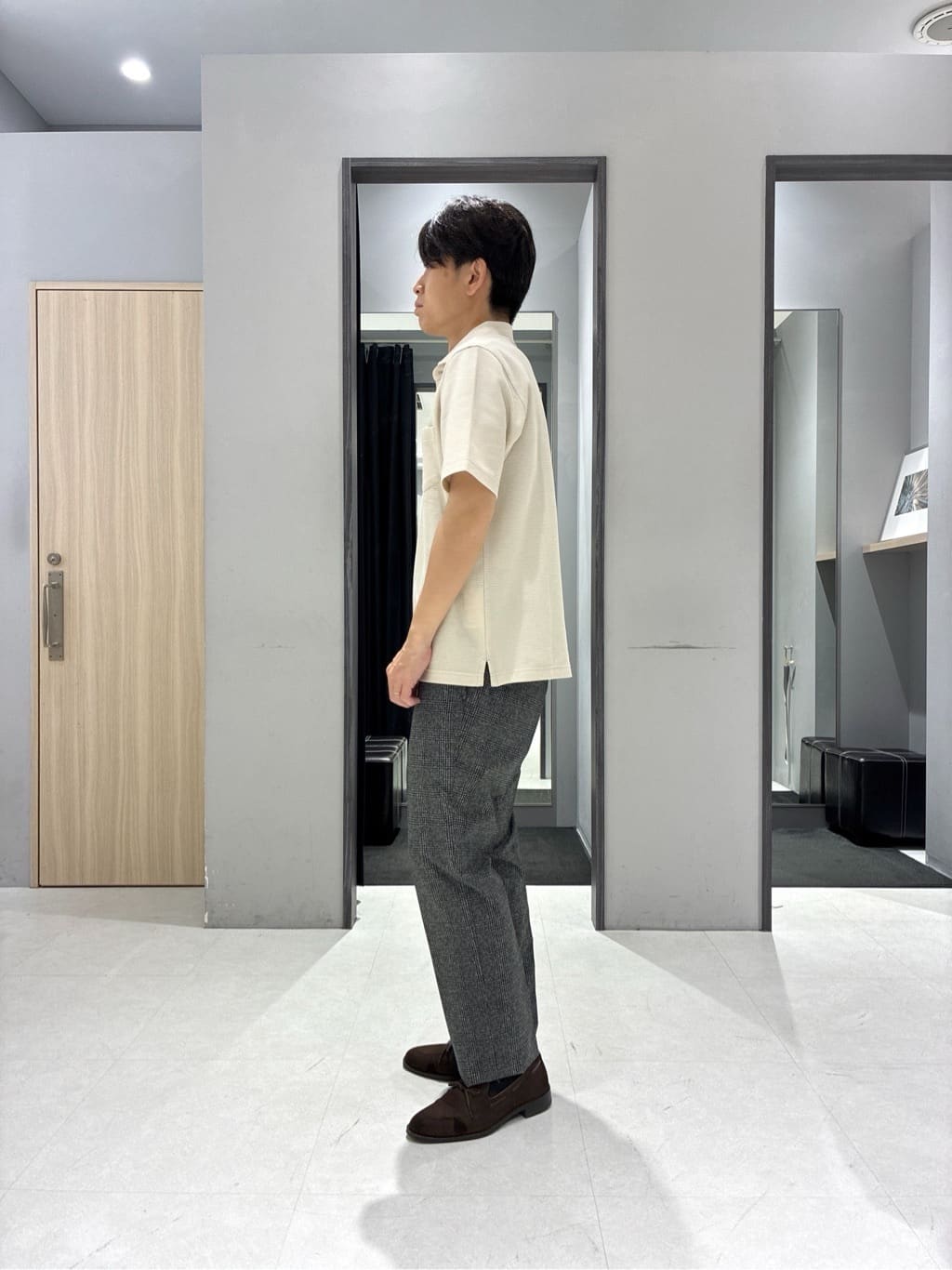 わいずみさんの「TAKEO KIKUCHI｜【抗菌防臭】COOL DOTS（R）ドビープリント ジャケット」を使ったコーディネート