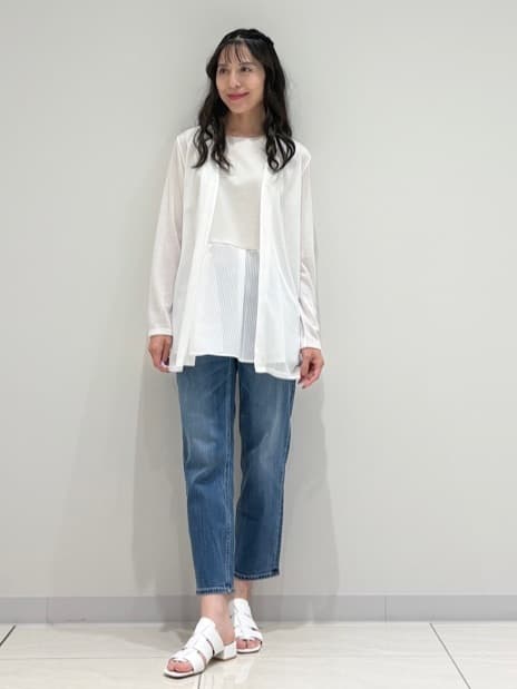 kayoさんの「INDIVI｜【洗える／レイヤードにも活躍】ペプラムインナートップス」を使ったコーディネート