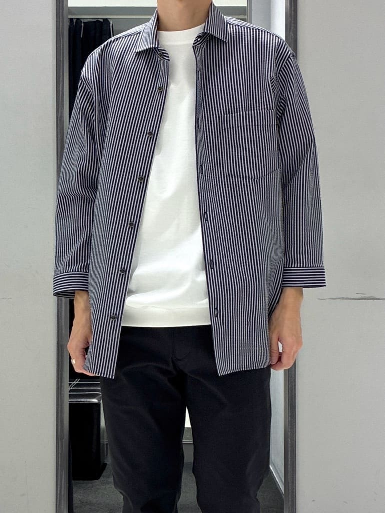 わいずみさんの「TAKEO KIKUCHI｜【抗菌防臭／5サイズ展開】ハイゲージポンチ Tシャツ」を使ったコーディネート