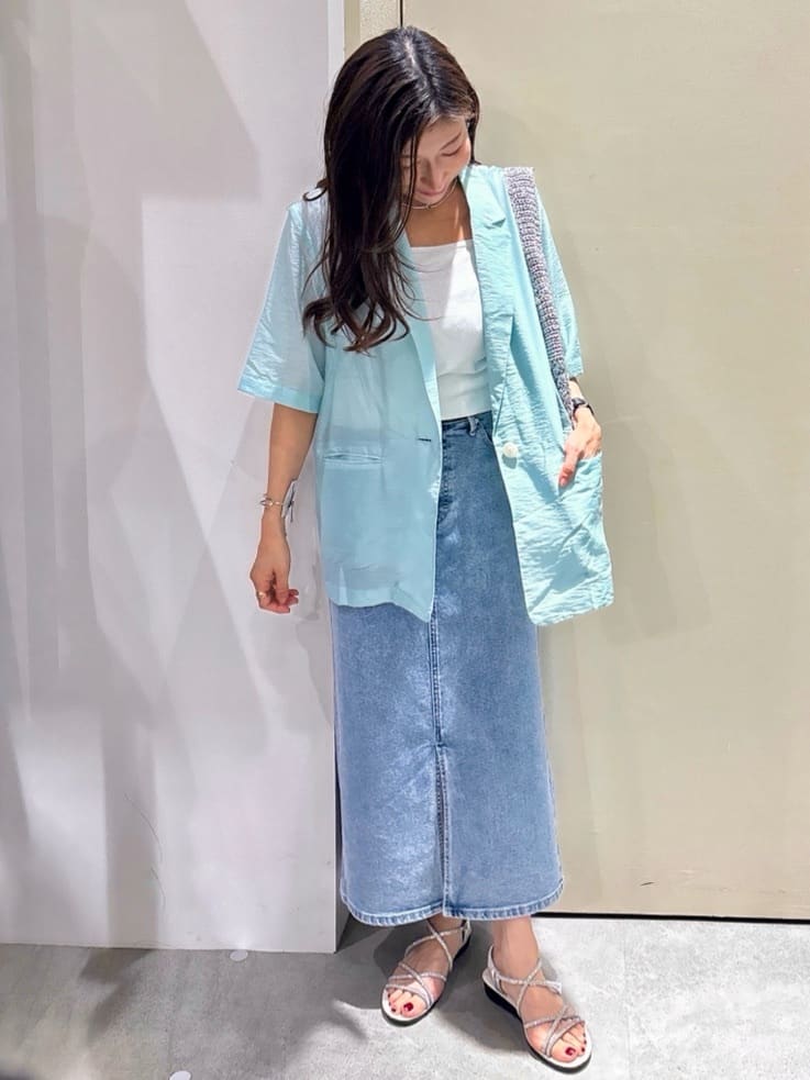 M. さんの「OPAQUE.CLIP｜ワイドストラップリブキャミソール【ストレッチ／洗濯機洗い可】」を使ったコーディネート