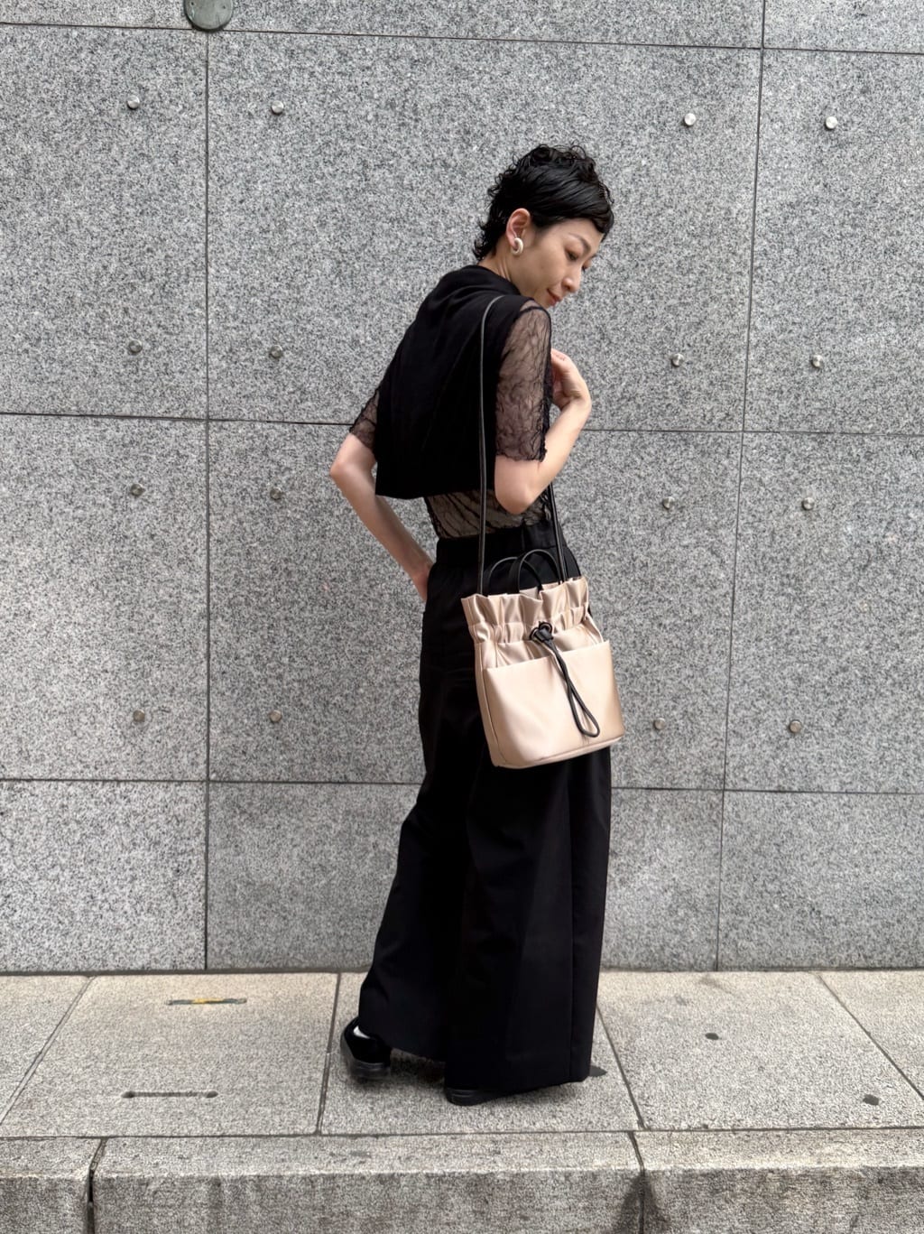 Kさんの「HIROKO HAYASHI｜LUINI SATINE（ルイーニ サティーネ）ショルダーバッグ」を使ったコーディネート