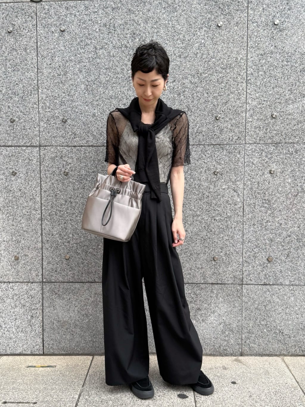 Kさんの「HIROKO HAYASHI｜LUINI SATINE（ルイーニ サティーネ）ショルダーバッグ」を使ったコーディネート