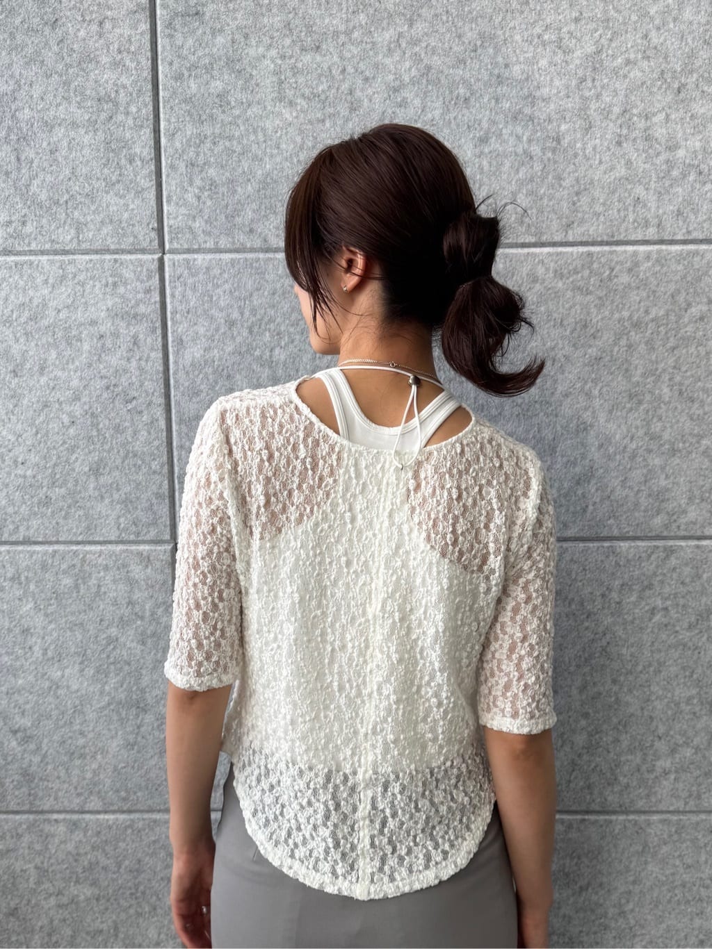 uchi__yamaさんの「CODE A｜lace layered pullover」を使ったコーディネート