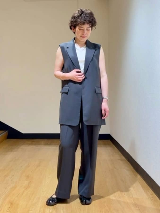 MAYUMIさんの「UNTITLED｜◆【接触冷感/UV/セットアップ可能】ライトウェイト ワイドパンツ」を使ったコーディネート