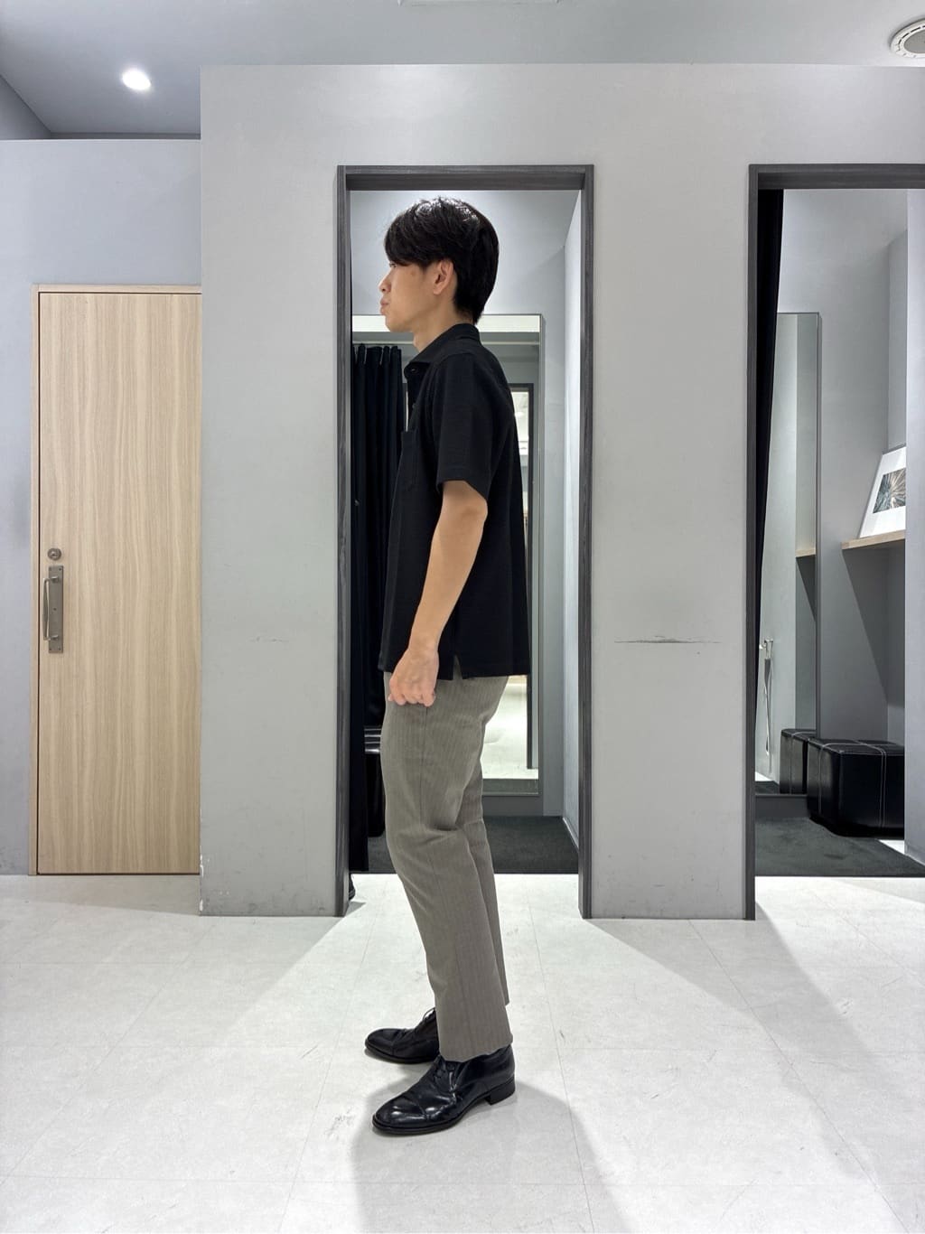 わいずみさんの「TAKEO KIKUCHI｜【抗菌防臭】COOL DOTS（R）ドビープリント ジャケット」を使ったコーディネート